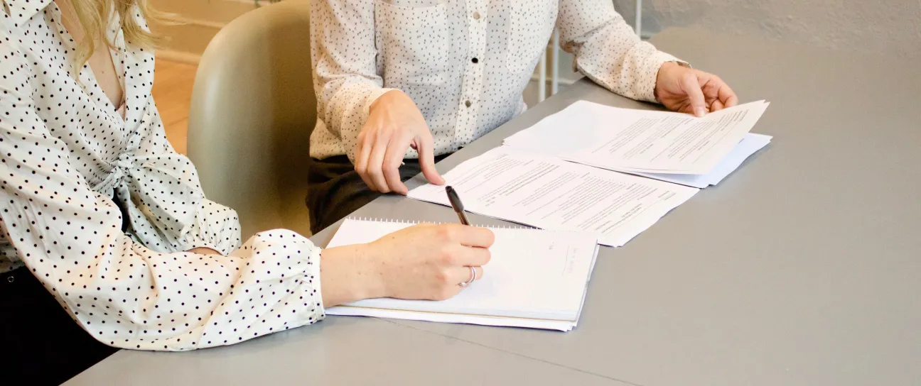 Legal documents being reviewed for an injury claim.