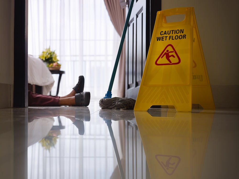 Albuquerque slip and fall attorney handling a claim involving an unmarked wet floor