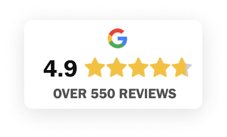 Strong Law Accident & Injury Attorneys Google rating showing 4.9 stars and over 550 reviews.